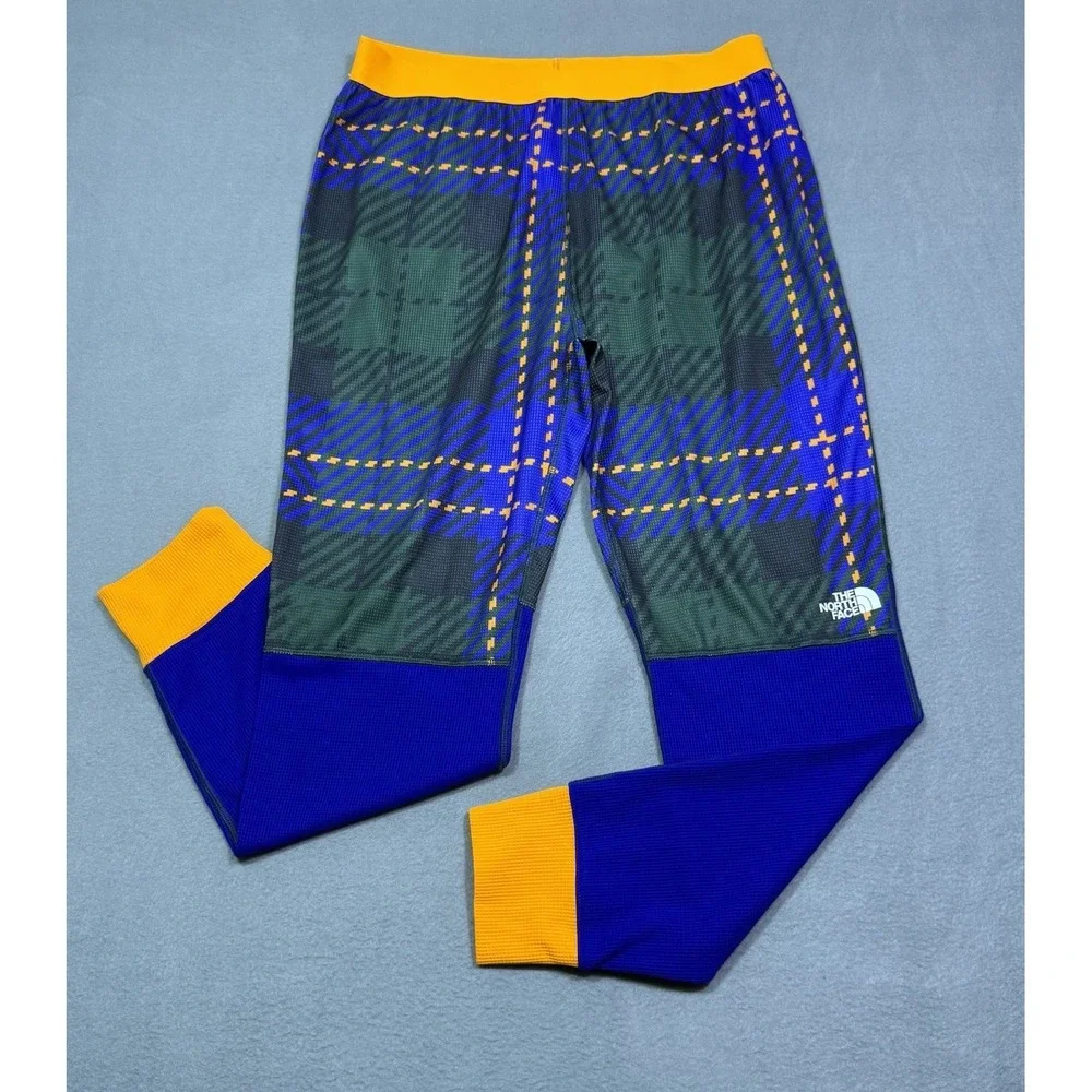 The North Face FlashDry Baselayer Pants Mens M Plaid Waffle Thermal Geometric